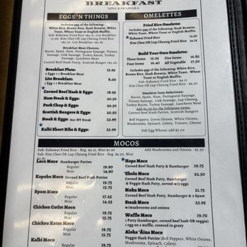 Café Kalawe - Menu 10/3/25 - Breakfast & Brunch Near Me - Kaneohe, Hawaii