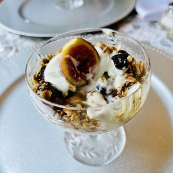 Buffalo Harmony House - Yogurt parfait with granola and home grown and made fig jam with a whole fig on top (I started eating it so it looked much prettier before) - Bed & Breakfast Near Me - Buffalo, New York Buffalo Harmony House - Yogurt parfait with granola and home grown and made fig jam with a whole fig on top (I started eating it so it looked much prettier before) - Bed & Breakfast Near Me - Buffalo, New York