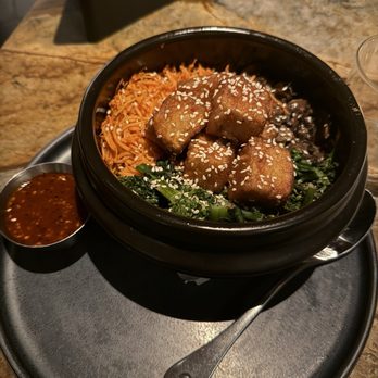Earls Kitchen + Bar - Vegan Korean Tofu Bibimbap - Cocktail Bars Near Me - Plano, Texas