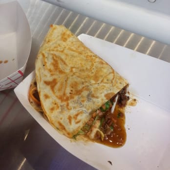 Nom Mi Street - Quesadilla-peanut sauce or kim chi with nomi sauce includes cilantro bean sprouts pickled carrots and bbq pork. - Vietnamese Near Me