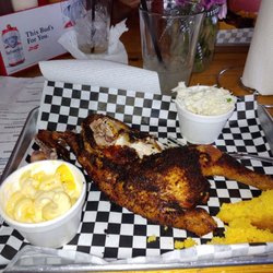 Shady Akers BBQ - 1/2 chicken dinner, minus a wing. I ate it