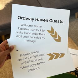 Bespoke Havens - Guesthouse signage for English basement vacation rental designed by Ordway Haven