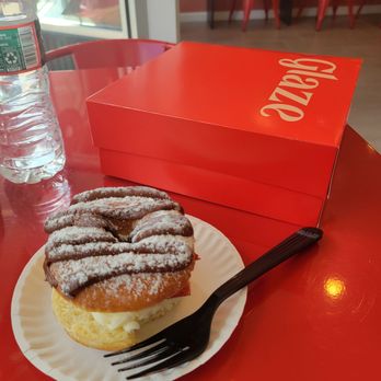 Glaze Donuts - Glaze strawberry shortcake doughnut with Nutella topping. Delish!! - Donuts Near Me - Nutley, New Jersey