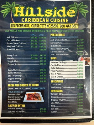 Menu photo 2 Hillside Caribbean Cuisine Charlotte, NC Menu photo 2 Hillside Caribbean Cuisine Charlotte, NC