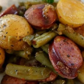 The Mad Raven - Smoked Sausage, Roasted Potatoes and Green Beans and served with cornbread - Used Bookstore Near Me - Sparta, Tennessee The Mad Raven - Smoked Sausage, Roasted Potatoes and Green Beans and served with cornbread - Used Bookstore Near Me - Sparta, Tennessee