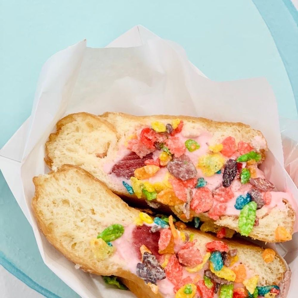 Stack Creamery - Donut with strawberry ice cream - Desserts Near Me - Westwood, New Jersey Stack Creamery - Donut with strawberry ice cream - Desserts Near Me - Westwood, New Jersey
