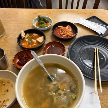 Sisters Dumpling - Anchovy noodle and combo boiled dumplings (eaten) - Korean Near Me - Los Angeles, California Sisters Dumpling - Anchovy noodle and combo boiled dumplings (eaten) - Korean Near Me - Los Angeles, California