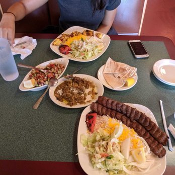 Caspian Grill - Chicken kabob, shirazi salad, kashk bademjoon and beef koobideh. No fresh bread/nann? - Persian/Iranian Near Me - Austin, Texas Caspian Grill - Chicken kabob, shirazi salad, kashk bademjoon and beef koobideh. No fresh bread/nann? - Persian/Iranian Near Me - Austin, Texas