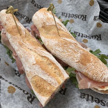 Rosetta Bakery - Prosciutto with Mozzarella and arugula sandwich - Bakeries Near Me - Miami Beach, Florida Rosetta Bakery - Prosciutto with Mozzarella and arugula sandwich - Bakeries Near Me - Miami Beach, Florida