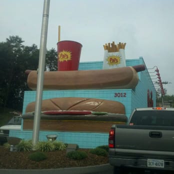 Pals - a large hot dog and fries on a blue building - Fast Food Near Me - Kingsport, Tennessee Pals - a large hot dog and fries on a blue building - Fast Food Near Me - Kingsport, Tennessee
