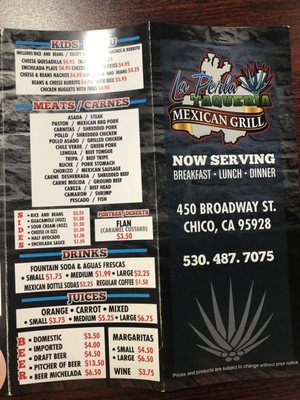 Menu photo 6 La Perla Taqueria Mexican Grill Chico, CA Menu photo 6 La Perla Taqueria Mexican Grill Chico, CA
