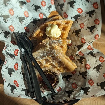 Howlin' Ray's - Waffles -- served only on weekends, given complimentary for us to try! - Southern Near Me - Pasadena, California Howlin' Ray's - Waffles -- served only on weekends, given complimentary for us to try! - Southern Near Me - Pasadena, California