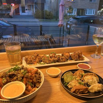 Potsticker - Chicken Korean Wings- Large, Pork Belly Szechuan Fries, Potsticker Sampler - Asian Fusion Near Me - Saint Paul, Minnesota Potsticker - Chicken Korean Wings- Large, Pork Belly Szechuan Fries, Potsticker Sampler - Asian Fusion Near Me - Saint Paul, Minnesota