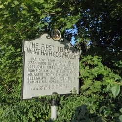 First Telegram Historical Marker - The marker, if you get close.
