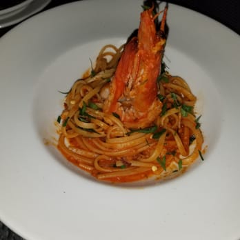 Tendrils Restaurant - Fettuccine with red sauce and prawns. I finished this one. ;) Part 3 of 5 course meal. - New American Near Me - Quincy, Washington Tendrils Restaurant - Fettuccine with red sauce and prawns. I finished this one. ;) Part 3 of 5 course meal. - New American Near Me - Quincy, Washington