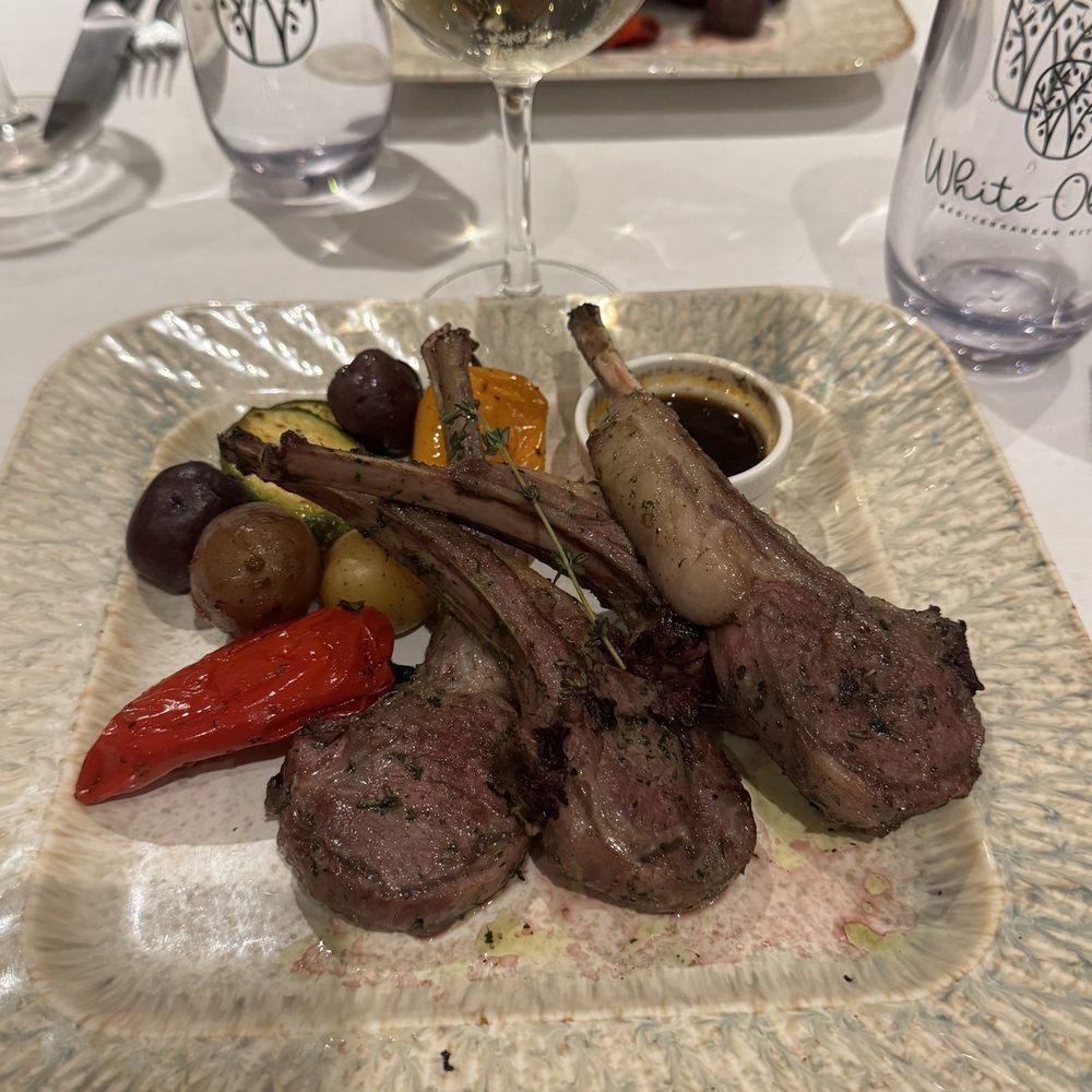 White Olive - Baby Lamb Chops - Mediterranean Near Me - New York, New York White Olive - Baby Lamb Chops - Mediterranean Near Me - New York, New York