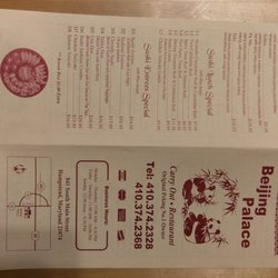 Beijing Palace - Sushi menu