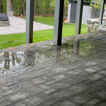 Rosendo Mason & Contracting - Standing water patio not pitched correctly - Masonry/Concrete Near Me Rosendo Mason & Contracting - Standing water patio not pitched correctly - Masonry/Concrete Near Me