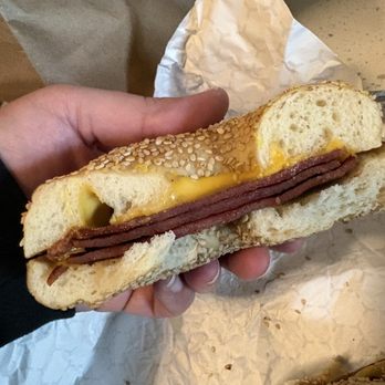 Jt's Bagel Hut - Pork roll & cheese on a sesame bagel. - Sandwiches Near Me - Forked River, New Jersey Jt's Bagel Hut - Pork roll & cheese on a sesame bagel. - Sandwiches Near Me - Forked River, New Jersey