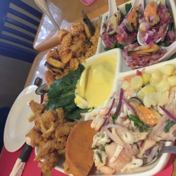 Lima Limon - Sampler platter! The fried calamari was delicious! - Peruvian Near Me - Las Vegas, Nevada Lima Limon - Sampler platter! The fried calamari was delicious! - Peruvian Near Me - Las Vegas, Nevada