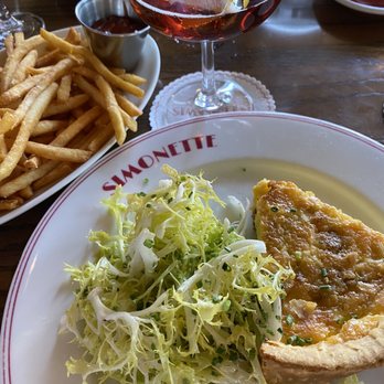 Simonette - Leek potato Quiche with frisée salad - French Near Me - Culver City, California
