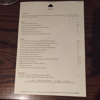 Yew Tree Inn - Menu - Pubs Near Me - Tarporley, CHE