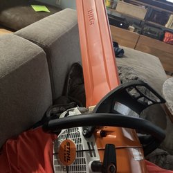 Peninsula Feed & Power Equipment - Watching TV with my saw. Made short work of leveling some stumps.