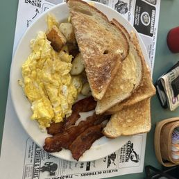 Plastic breakfast with sourdough