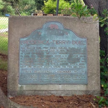Broderick-Terry Duel Site - The historic marker. - Landmarks & Historical Buildings Near Me - San Francisco, California Broderick-Terry Duel Site - The historic marker. - Landmarks & Historical Buildings Near Me - San Francisco, California