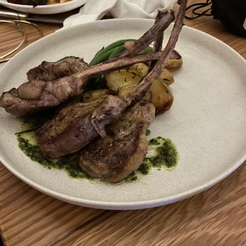 Thasos - Lamb chops  wood grilled,  yukon roasted potatoes, haricots - Greek Near Me - Fort Lauderdale, Florida