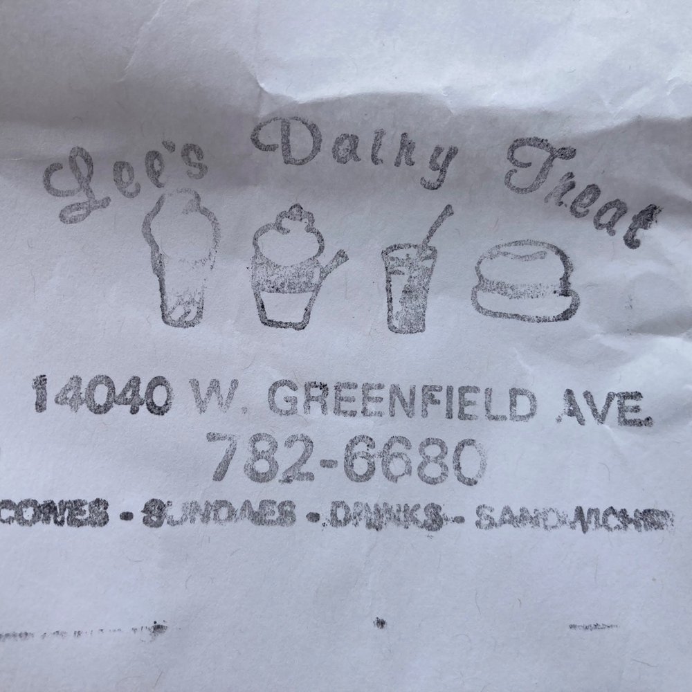 Lee's Dairy Treat - a piece of paper with the name lee's dairy treat written on it - Ice Cream & Frozen Yogurt Near Me - Brookfield, Wisconsin Lee's Dairy Treat - a piece of paper with the name lee's dairy treat written on it - Ice Cream & Frozen Yogurt Near Me - Brookfield, Wisconsin