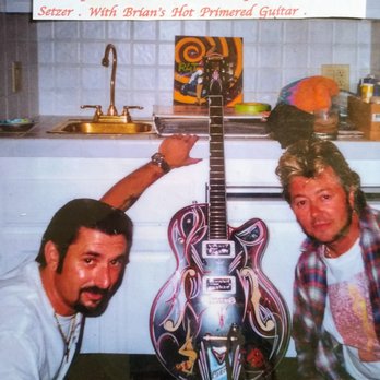 Vic Kessler Signs - Itchy & Brian Setzer after pintriping his guitar. At Brians house. FUN DAY - Graphic Design Near Me - Flushing, New York Vic Kessler Signs - Itchy & Brian Setzer after pintriping his guitar. At Brians house. FUN DAY - Graphic Design Near Me - Flushing, New York