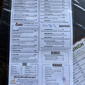 Time Thai Kitchen  - Menu - Side 2 - Thai Near Me - Pleasanton, California