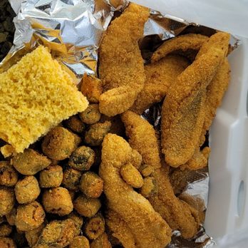 Nana J's Soulful Kitchen - Catfish strips, fried okra, and collards - Soul Food Near Me - Ocean Springs, Mississippi Nana J's Soulful Kitchen - Catfish strips, fried okra, and collards - Soul Food Near Me - Ocean Springs, Mississippi