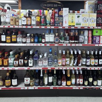 Sub Express - a variety of alcohols on shelves - Wraps Near Me - Sister Bay, Wisconsin