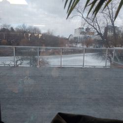 Port Credit Royal Canadian Legion - Looking out at winter on the Credit River.... dreaming of when the patio gets set for summer.