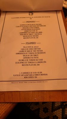 Menu photo 5 El Cinco De Tirso Madrid, M