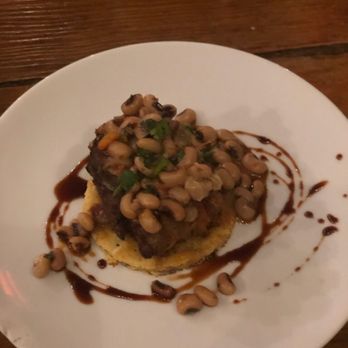 R Kitchen - Pork belly on a cornbread pancake - New American Near Me - Charleston, South Carolina R Kitchen - Pork belly on a cornbread pancake - New American Near Me - Charleston, South Carolina