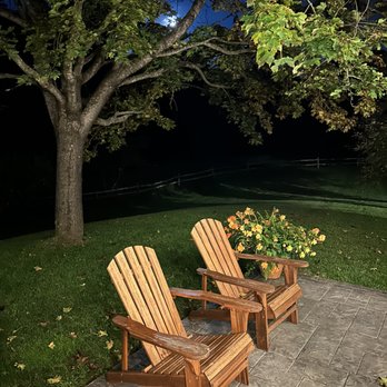The Grafton Inn - White Gates patio at night - Bed & Breakfast Near Me - Grafton, Vermont