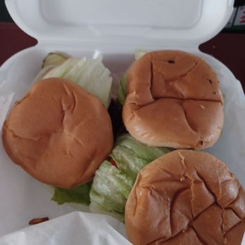 Pioneers Inn - three hamburgers in a styrofoam container - Southern Near Me - Gilead, Nebraska Pioneers Inn - three hamburgers in a styrofoam container - Southern Near Me - Gilead, Nebraska