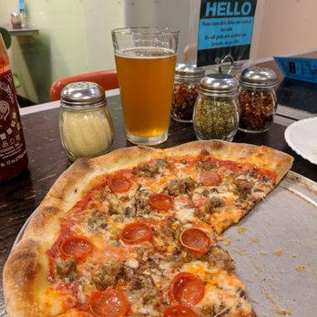 Hello Pizza - Couldn't help but eat the pizza when it got to table. Yum! Got the scicilian. - Pizza Near Me - Edina, Minnesota Hello Pizza - Couldn't help but eat the pizza when it got to table. Yum! Got the scicilian. - Pizza Near Me - Edina, Minnesota