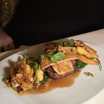 Boulevard - FILET OF BEEF venetian artichoke, hazelnut & tomato relish, melted trumpet mushroom & fingerling potatoes - New American Near Me - San Francisco, California Boulevard - FILET OF BEEF venetian artichoke, hazelnut & tomato relish, melted trumpet mushroom & fingerling potatoes - New American Near Me - San Francisco, California