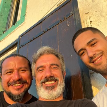 Ponto Final - Our lovely waiters taking our pictures and giving us one of theirs - Portuguese Near Me - Almada, 15 Ponto Final - Our lovely waiters taking our pictures and giving us one of theirs - Portuguese Near Me - Almada, 15