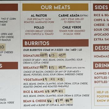Boni's Tacos - Menu and prices - Mexican Near Me - Cambria, California