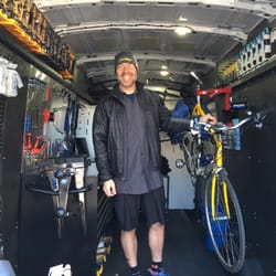 Beeline Bikes Colorado  - The Mobile Bike Shop - Andy put my bike in his stand, gave it a full check up, and explained what he needed to before he started his work.