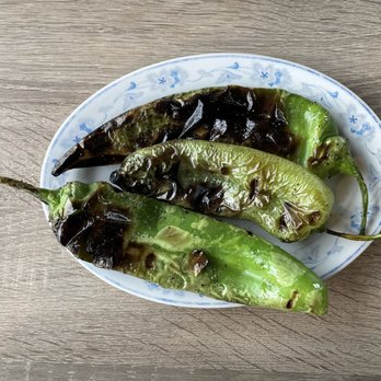 The Kitchen - Roasted Anaheim peppers, sea salt and garlic oil ($9.00) - Basque Near Me - Penticton, British Columbia The Kitchen - Roasted Anaheim peppers, sea salt and garlic oil ($9.00) - Basque Near Me - Penticton, British Columbia