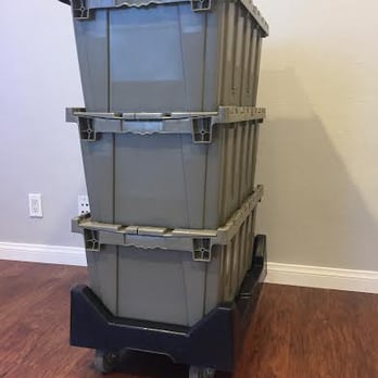 PiggyBoxes - 3 grey boxes on a rolling dolly. - Packing Supplies Near Me - Newport Beach, California PiggyBoxes - 3 grey boxes on a rolling dolly. - Packing Supplies Near Me - Newport Beach, California