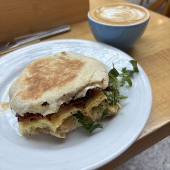 Ancora Cafe + Bakery - Delicious fig jam and Brie breakfast sandwich with a cortado is a great way to start the day. - Breakfast & Brunch Near Me - Madison, Wisconsin