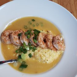 The Fork At Agate Bay - Cajun White Shrimp &3-Cheese Grits were yummy