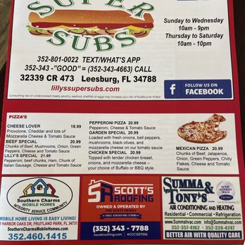 Lilly's Super Subs - Front page of 4 - Sandwiches Near Me - Leesburg, Florida Lilly's Super Subs - Front page of 4 - Sandwiches Near Me - Leesburg, Florida